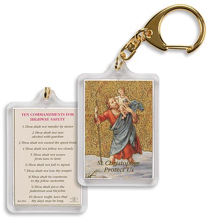 St. Christopher Motorists Prayer Keychain